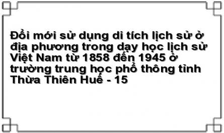 Đổi mới sử dụng di tích lịch sử ở địa phương trong dạy học lịch sử Việt Nam từ 1858 đến 1945 ở trường trung học phổ thông tỉnh Thừa Thiên Huế - 15