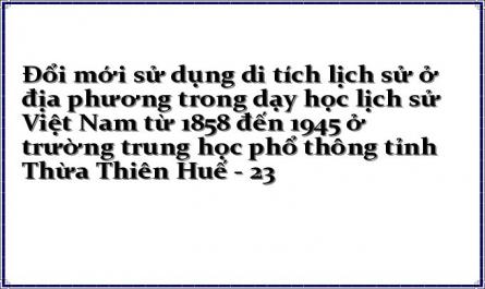 Đổi mới sử dụng di tích lịch sử ở địa phương trong dạy học lịch sử Việt Nam từ 1858 đến 1945 ở trường trung học phổ thông tỉnh Thừa Thiên Huế - 23