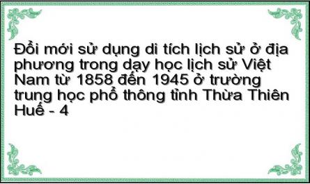 Đổi mới sử dụng di tích lịch sử ở địa phương trong dạy học lịch sử Việt Nam từ 1858 đến 1945 ở trường trung học phổ thông tỉnh Thừa Thiên Huế - 4