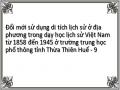 Hệ Thống Dtls Ở Địa Phương Cần Khai Thác, Sử Dụng Trong Dhls Việt Nam Từ 1858 Đến 1945 Ở Trường Thpt Tỉnh Thừa Thiên Huế