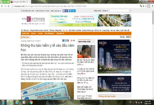 Vấn đề đổi mới việc thực hiện Bảo hiểm y tế học sinh, sinh viên trên báo in và báo điện tử ở Việt Nam hiện nay - 18 11