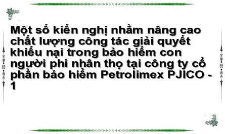 Một số kiến nghị nhằm nâng cao chất lượng công tác giải quyết khiếu nại trong bảo hiểm con người phi nhân thọ tại công ty cổ phần bảo hiểm Petrolimex PJICO - 1