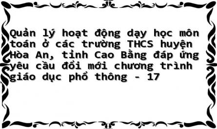 Quản lý hoạt động dạy học môn toán ở các trường THCS huyện Hòa An, tỉnh Cao Bằng đáp ứng yêu cầu đổi mới chương trình giáo dục phổ thông - 17