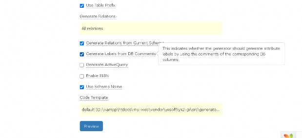 Hình 7 Giao diện Model Generator Table Name Tên bảng cơ sở dữ liệu Model Class Name 4