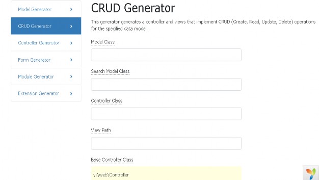 Hình 8 Giao diện CRUD Generator Model class Khai báo thư mục chứa tên đối tượng 5