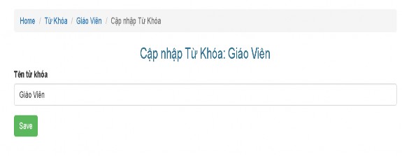 Hình 16 Giao diện sửa từ khóa Giao diện sửa từ khóa gồm tiêu đề cập nhập 4