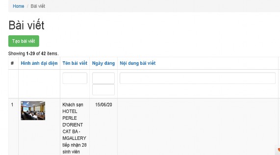 Hình 21 Giao diện bài viết Giao diện bài viết gồm các cột Số thứ tự bài 9