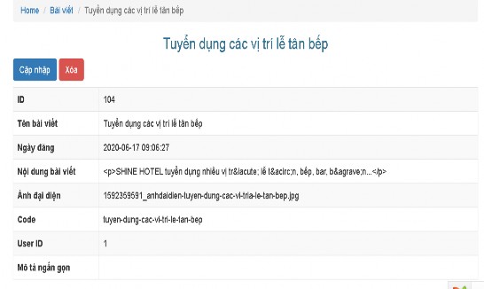Hình 23 Giao diện xem chi tiết bài viết Khi xem chi tiết bài viết Gồm tiêu đề 4