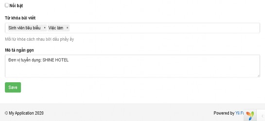 Hình 25 Giao diện sửa bài viết Khi sửa một bài viết Tiêu đề Cập nhập bài 7