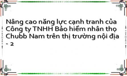 Nâng cao năng lực cạnh tranh của Công ty TNHH Bảo hiểm nhân thọ Chubb Nam trên thị trường nội địa - 2