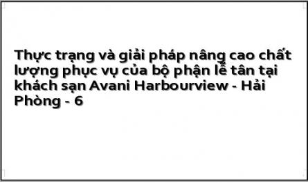 Cơ Cấu Tổ Chức Của Bộ Phận Lễ Tân Khách Sạn Avani Harbour View – Hải Phòng