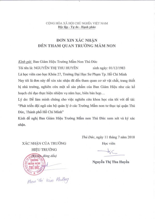 PHẠM TRƯỜNG MẦM NON HOÀNG ANH MỘT SỐ VĂN BẢN CỦA TRƯỜNG MẦM NON THỦ ĐỨC 12