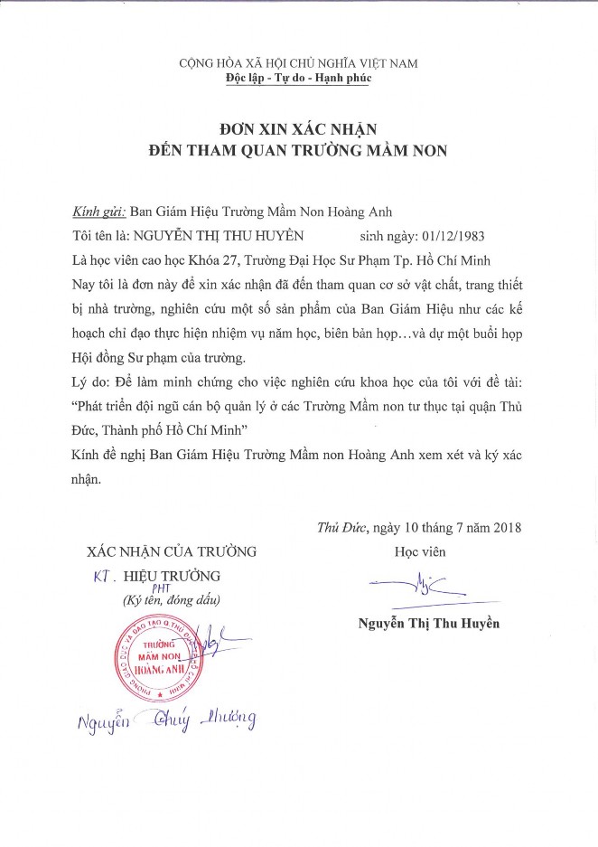 PHẠM TRƯỜNG MẦM NON HOÀNG ANH MỘT SỐ VĂN BẢN CỦA TRƯỜNG MẦM NON THỦ ĐỨC 13
