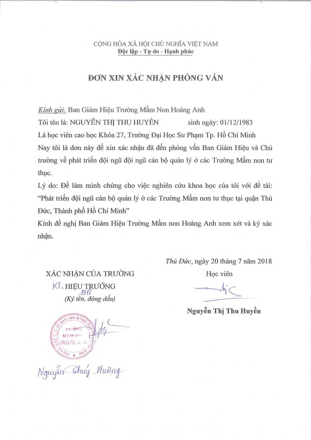 PHẠM TRƯỜNG MẦM NON HOÀNG ANH MỘT SỐ VĂN BẢN CỦA TRƯỜNG MẦM NON THỦ ĐỨC 14