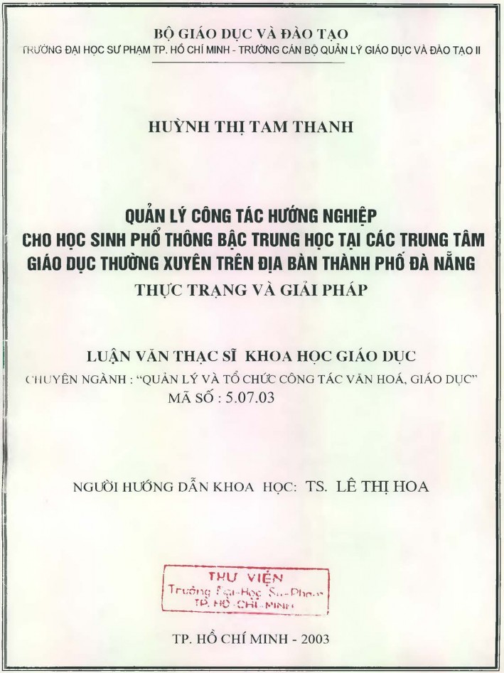 LỜI CẢM ƠN‌ Với tình cảm chân thành tác giả luận văn xin cảm ơn Ban Giám 1