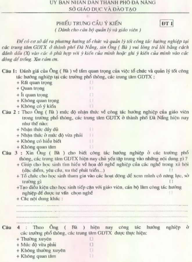 Quản lý công tác hướng nghiệp cho học sinh phổ thông bậc trung học tại các trung tâm giáo dục thường xuyên trên địa bàn thành phố Đà Nẵng thực trạng và giải pháp - 13 3
