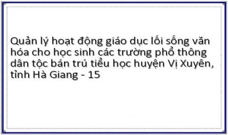 Quản lý hoạt động giáo dục lối sống văn hóa cho học sinh các trường phổ thông dân tộc bán trú tiểu học huyện Vị Xuyên, tỉnh Hà Giang - 15