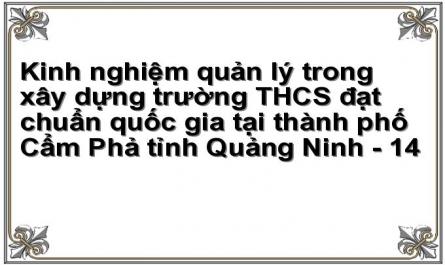 Kinh nghiệm quản lý trong xây dựng trường THCS đạt chuẩn quốc gia tại thành phố Cẩm Phả tỉnh Quảng Ninh - 14