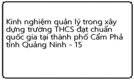 Kinh nghiệm quản lý trong xây dựng trường THCS đạt chuẩn quốc gia tại thành phố Cẩm Phả tỉnh Quảng Ninh - 15