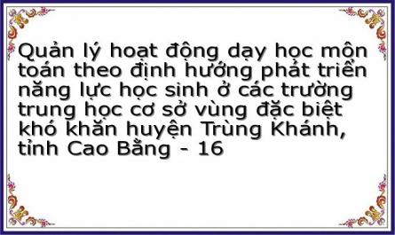 Quản lý hoạt động dạy học môn toán theo định hướng phát triển năng lực học sinh ở các trường trung học cơ sở vùng đặc biệt khó khăn huyện Trùng Khánh, tỉnh Cao Bằng - 16