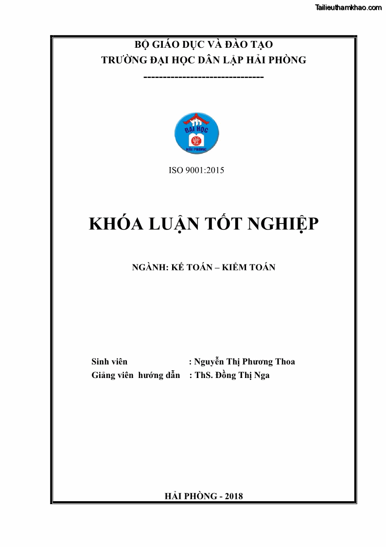 Khóa luận tốt nghiệp kế toán kiểm toán Hoàn thiện tổ chức kế toán doanh thu, chi phí và xác định kết quả kinh doanh tại Công ty Cổ phần thương mại dịch vụ du lịch Phúc Hoàng Kim - 1 Trang 1