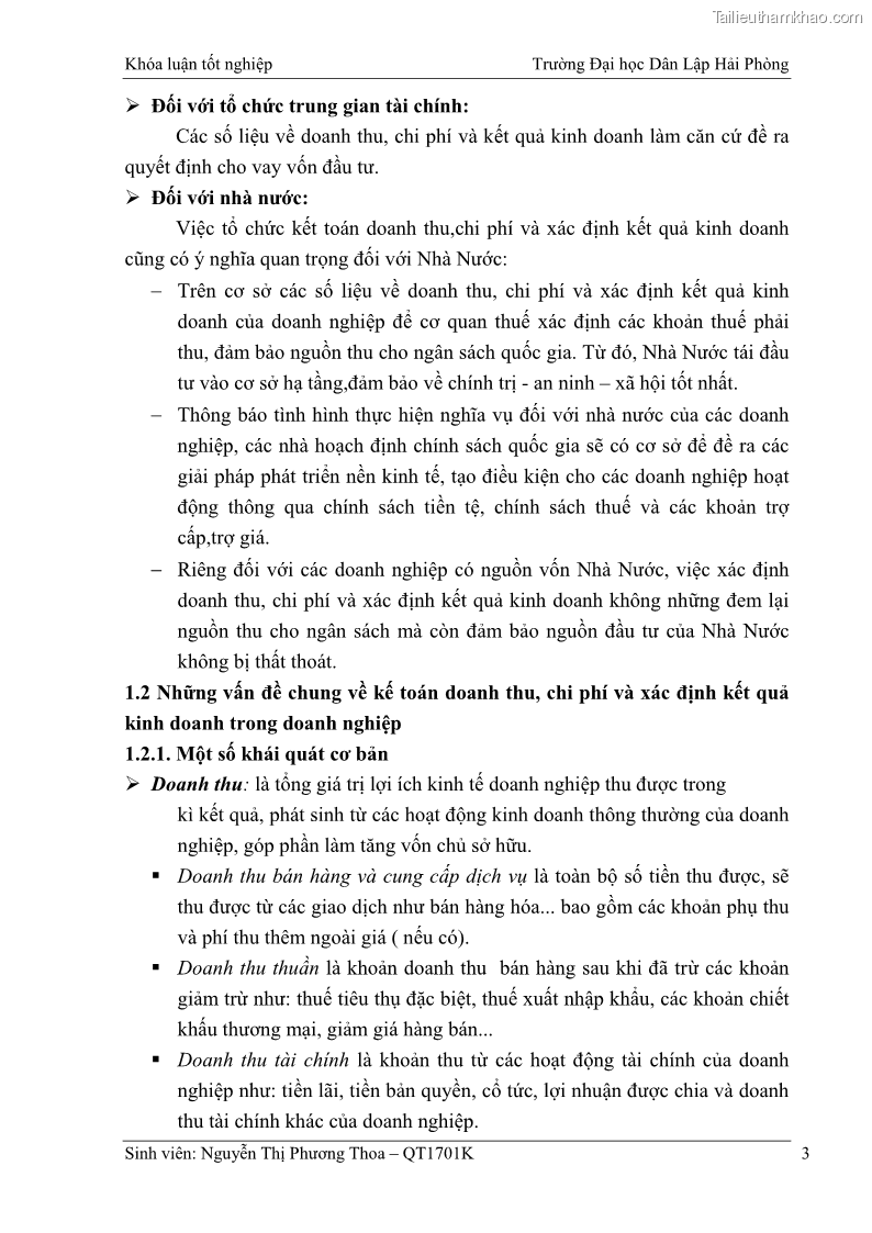 Khóa luận tốt nghiệp kế toán kiểm toán Hoàn thiện tổ chức kế toán doanh thu, chi phí và xác định kết quả kinh doanh tại Công ty Cổ phần thương mại dịch vụ du lịch Phúc Hoàng Kim - 1 Trang 8