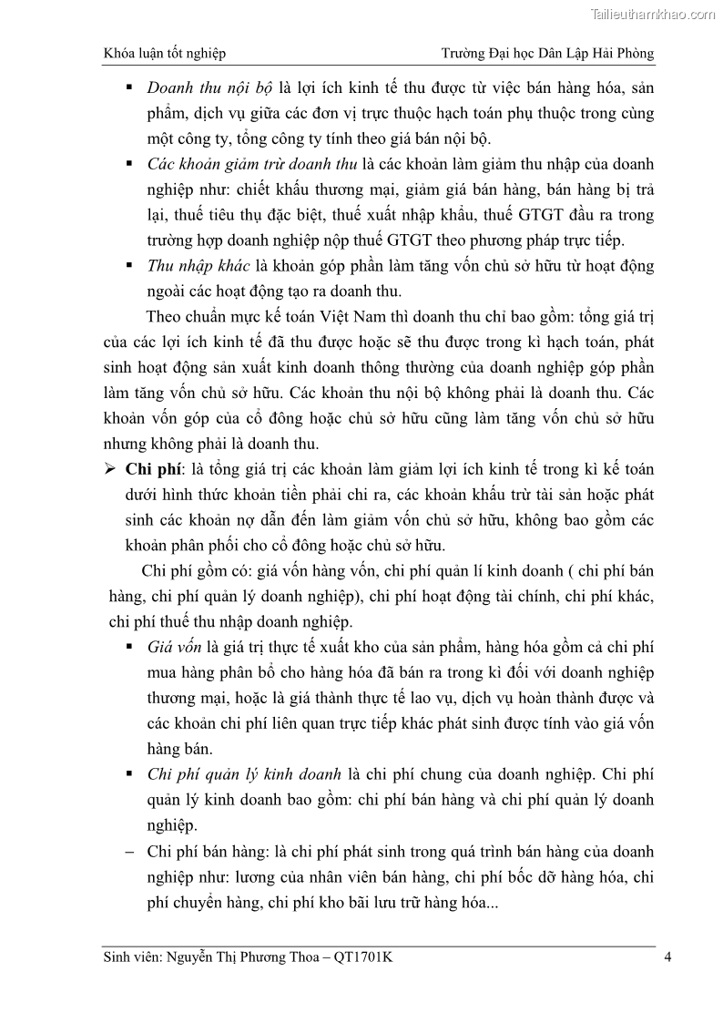 Khóa luận tốt nghiệp kế toán kiểm toán Hoàn thiện tổ chức kế toán doanh thu, chi phí và xác định kết quả kinh doanh tại Công ty Cổ phần thương mại dịch vụ du lịch Phúc Hoàng Kim - 1 Trang 9