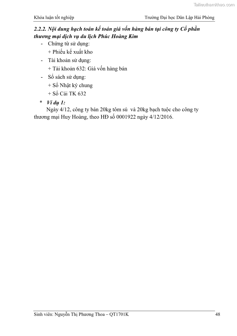 Khóa luận tốt nghiệp kế toán kiểm toán Hoàn thiện tổ chức kế toán doanh thu, chi phí và xác định kết quả kinh doanh tại Công ty Cổ phần thương mại dịch vụ du lịch Phúc Hoàng Kim - 5 Trang 53