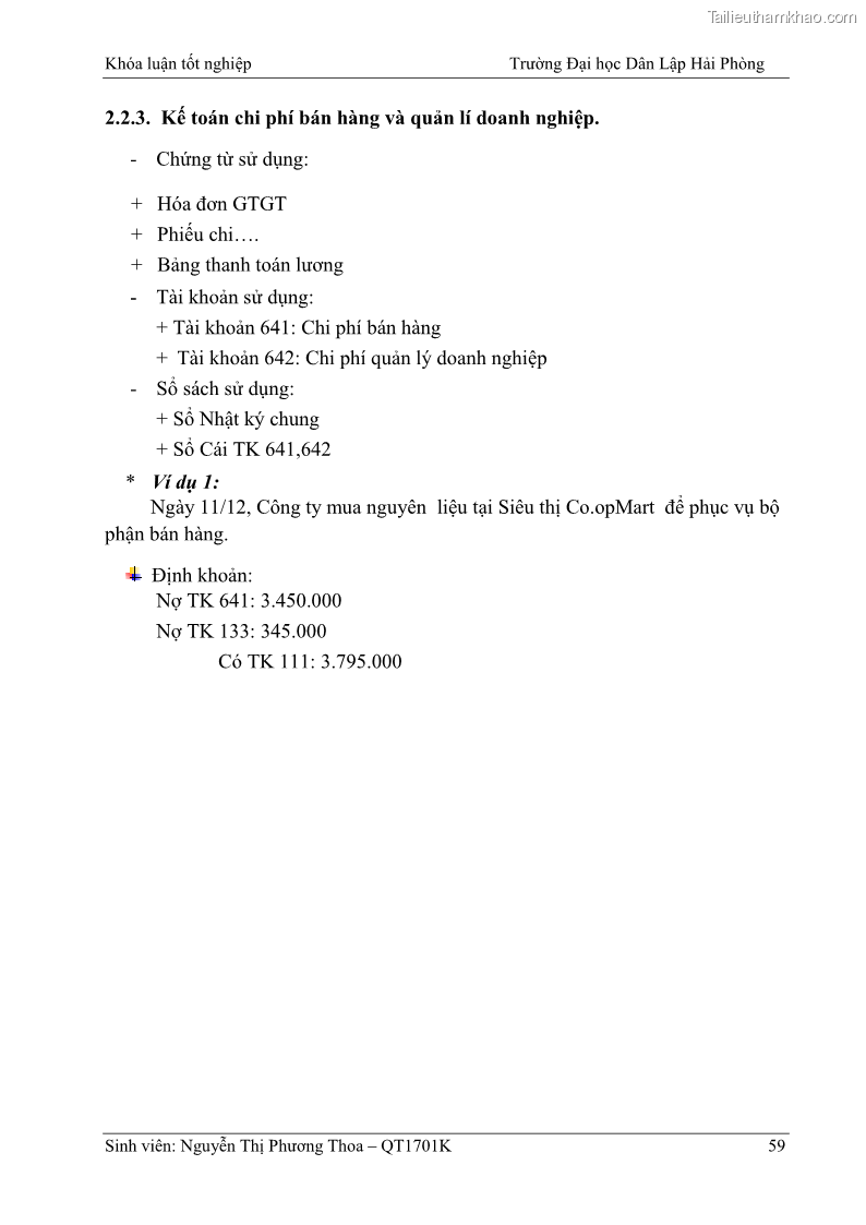 Khóa luận tốt nghiệp kế toán kiểm toán Hoàn thiện tổ chức kế toán doanh thu, chi phí và xác định kết quả kinh doanh tại Công ty Cổ phần thương mại dịch vụ du lịch Phúc Hoàng Kim - 6 Trang 64
