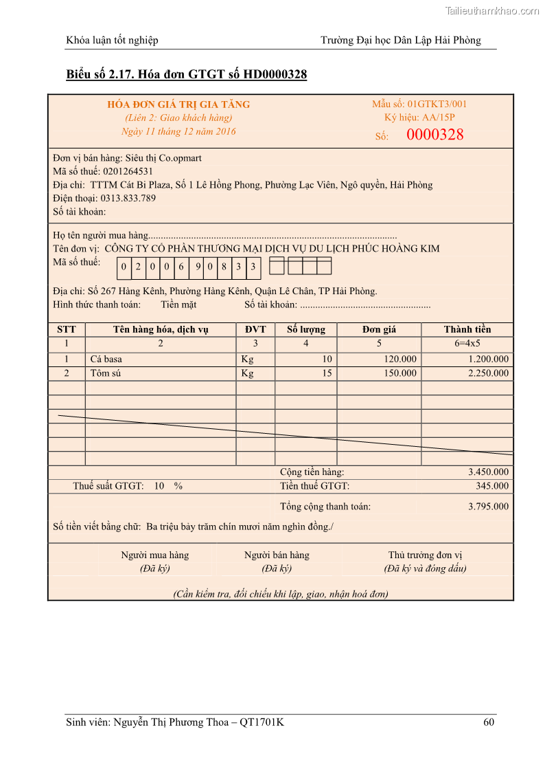 Khóa luận tốt nghiệp kế toán kiểm toán Hoàn thiện tổ chức kế toán doanh thu, chi phí và xác định kết quả kinh doanh tại Công ty Cổ phần thương mại dịch vụ du lịch Phúc Hoàng Kim - 6 Trang 65