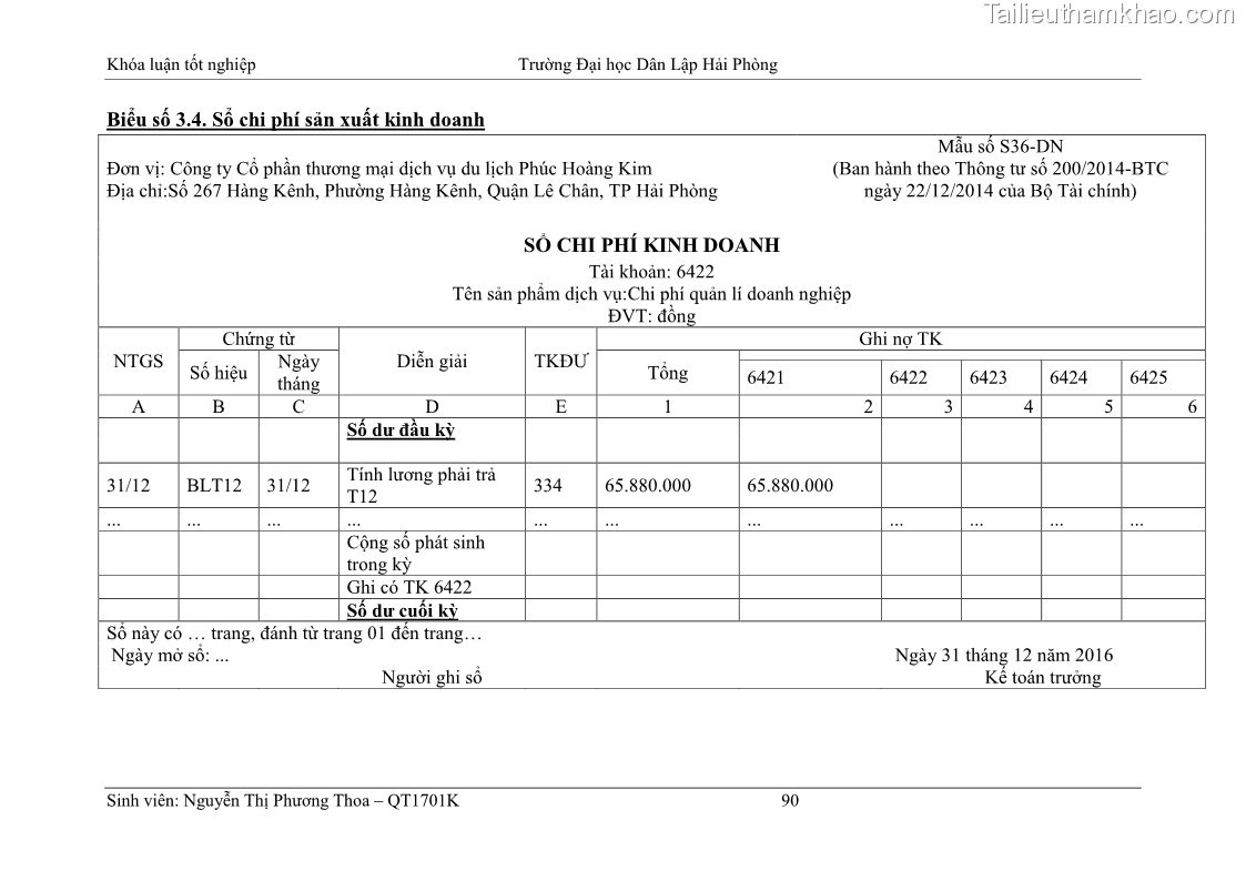 Khóa luận tốt nghiệp kế toán kiểm toán Hoàn thiện tổ chức kế toán doanh thu, chi phí và xác định kết quả kinh doanh tại Công ty Cổ phần thương mại dịch vụ du lịch Phúc Hoàng Kim - 8 Trang 95