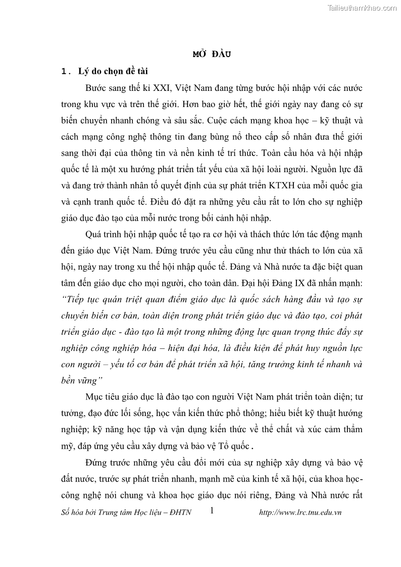 Luận văn thạc sĩ khoa học giáo dục Tổ chức dạy học tiếng Anh thông qua thiết lập môi trường giao tiếp tại các trường trung học cơ sở thị xã Phú Thọ, tỉnh Phú Thọ - 1 Trang 11