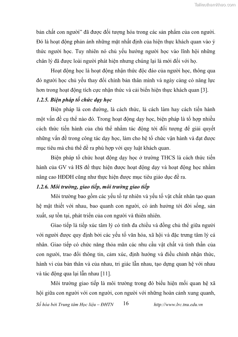 Luận văn thạc sĩ khoa học giáo dục Tổ chức dạy học tiếng Anh thông qua thiết lập môi trường giao tiếp tại các trường trung học cơ sở thị xã Phú Thọ, tỉnh Phú Thọ - 3 Trang 26