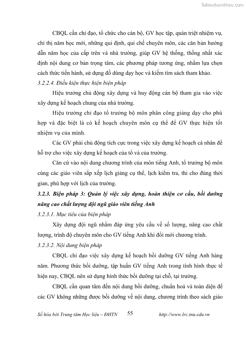 Luận văn thạc sĩ khoa học giáo dục Tổ chức dạy học tiếng Anh thông qua thiết lập môi trường giao tiếp tại các trường trung học cơ sở thị xã Phú Thọ, tỉnh Phú Thọ - 6 Trang 65