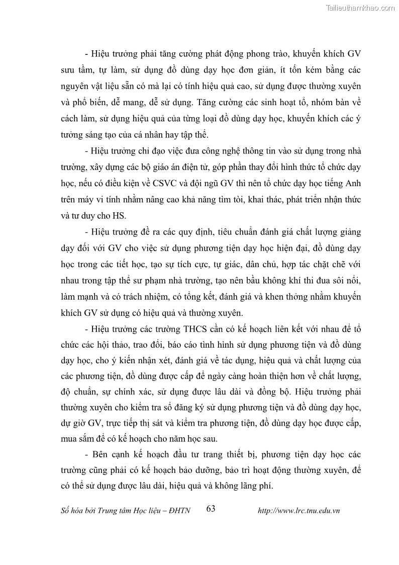 Luận văn thạc sĩ khoa học giáo dục Tổ chức dạy học tiếng Anh thông qua thiết lập môi trường giao tiếp tại các trường trung học cơ sở thị xã Phú Thọ, tỉnh Phú Thọ - 7 Trang 73