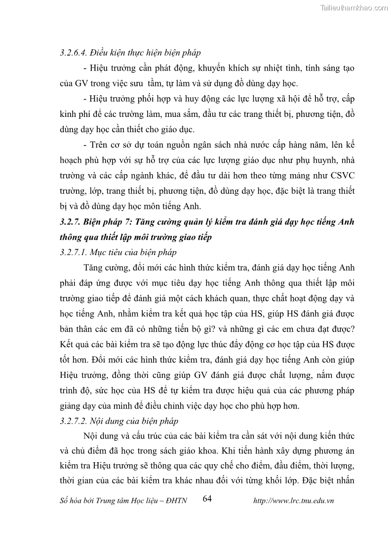 Luận văn thạc sĩ khoa học giáo dục Tổ chức dạy học tiếng Anh thông qua thiết lập môi trường giao tiếp tại các trường trung học cơ sở thị xã Phú Thọ, tỉnh Phú Thọ - 7 Trang 74