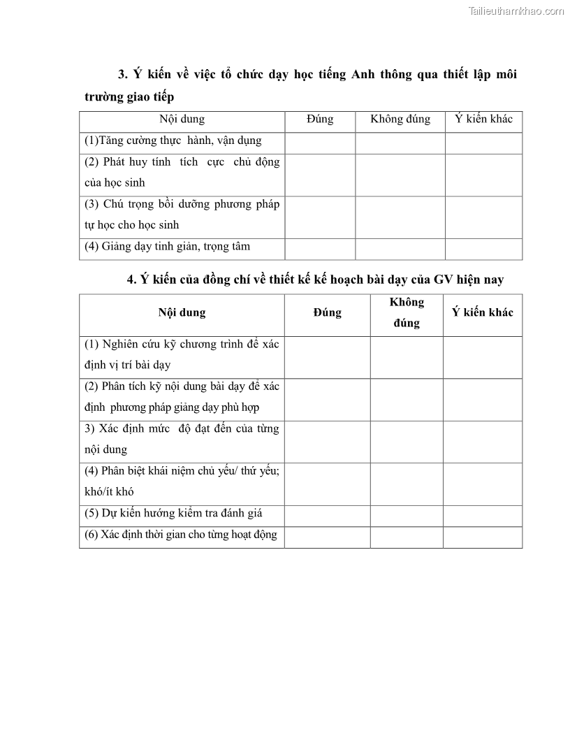 Luận văn thạc sĩ khoa học giáo dục Tổ chức dạy học tiếng Anh thông qua thiết lập môi trường giao tiếp tại các trường trung học cơ sở thị xã Phú Thọ, tỉnh Phú Thọ - 8 Trang 90