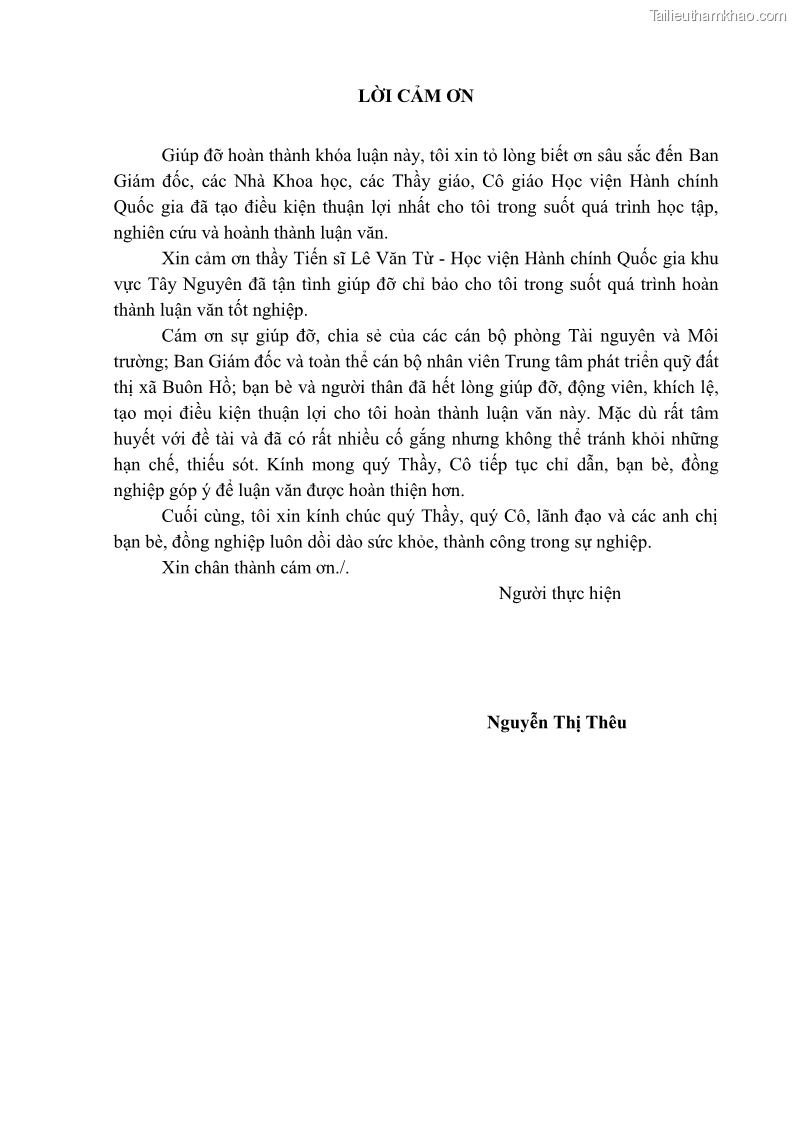 Luận văn thạc sĩ quản lý công Quản lý nhà nước về bồi thường, hỗ trợ và tái định cư khi Nhà nước thu hồi đất trên địa bàn thị xã Buôn Hồ, tỉnh Đắk Lắk - 1 Trang 3