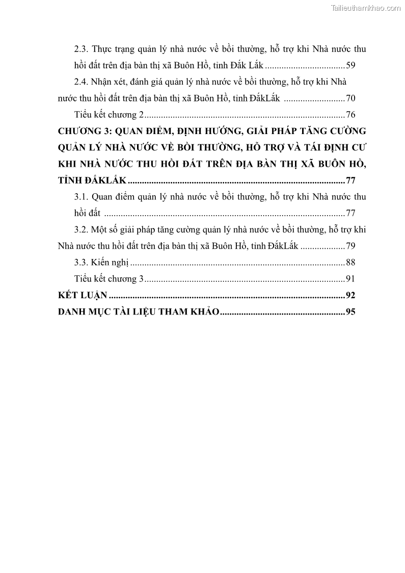 Luận văn thạc sĩ quản lý công Quản lý nhà nước về bồi thường, hỗ trợ và tái định cư khi Nhà nước thu hồi đất trên địa bàn thị xã Buôn Hồ, tỉnh Đắk Lắk - 1 Trang 5