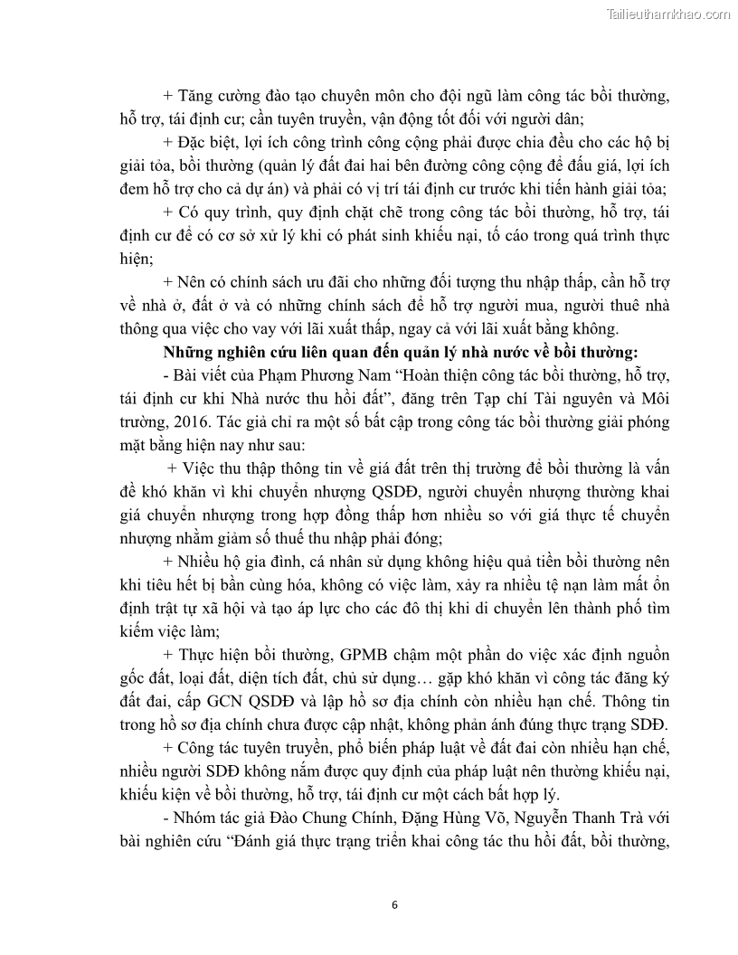Luận văn thạc sĩ quản lý công Quản lý nhà nước về bồi thường, hỗ trợ và tái định cư khi Nhà nước thu hồi đất trên địa bàn thị xã Buôn Hồ, tỉnh Đắk Lắk - 2 Trang 13