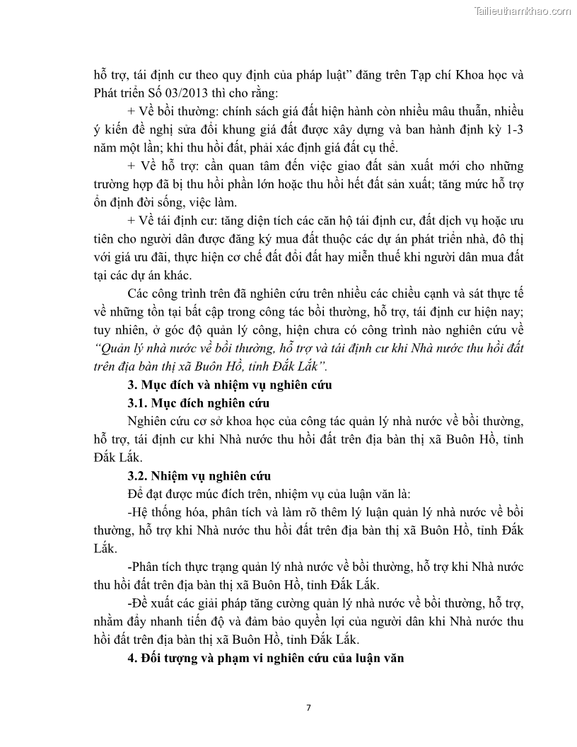 Luận văn thạc sĩ quản lý công Quản lý nhà nước về bồi thường, hỗ trợ và tái định cư khi Nhà nước thu hồi đất trên địa bàn thị xã Buôn Hồ, tỉnh Đắk Lắk - 2 Trang 14