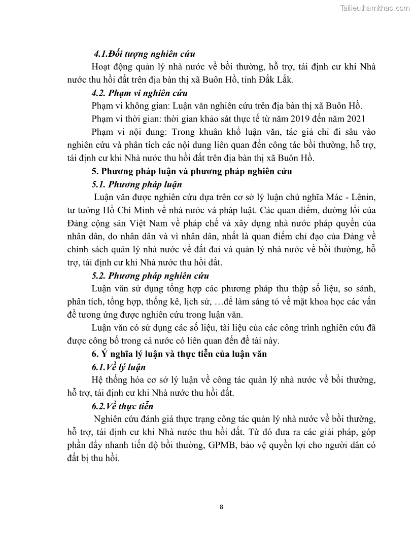 Luận văn thạc sĩ quản lý công Quản lý nhà nước về bồi thường, hỗ trợ và tái định cư khi Nhà nước thu hồi đất trên địa bàn thị xã Buôn Hồ, tỉnh Đắk Lắk - 2 Trang 15