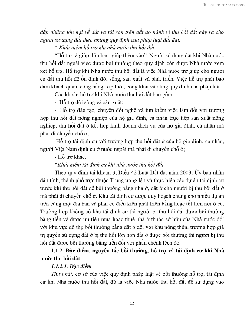 Luận văn thạc sĩ quản lý công Quản lý nhà nước về bồi thường, hỗ trợ và tái định cư khi Nhà nước thu hồi đất trên địa bàn thị xã Buôn Hồ, tỉnh Đắk Lắk - 2 Trang 19
