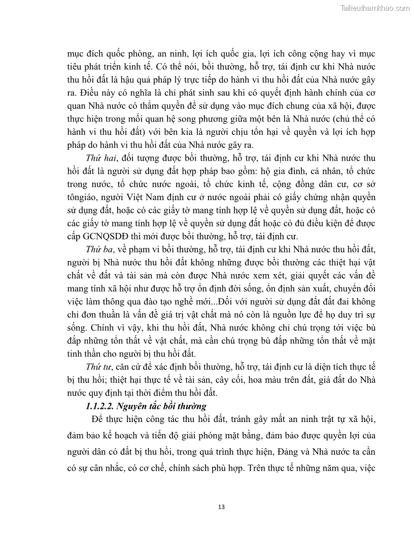 Luận văn thạc sĩ quản lý công Quản lý nhà nước về bồi thường, hỗ trợ và tái định cư khi Nhà nước thu hồi đất trên địa bàn thị xã Buôn Hồ, tỉnh Đắk Lắk - 2 Trang 20