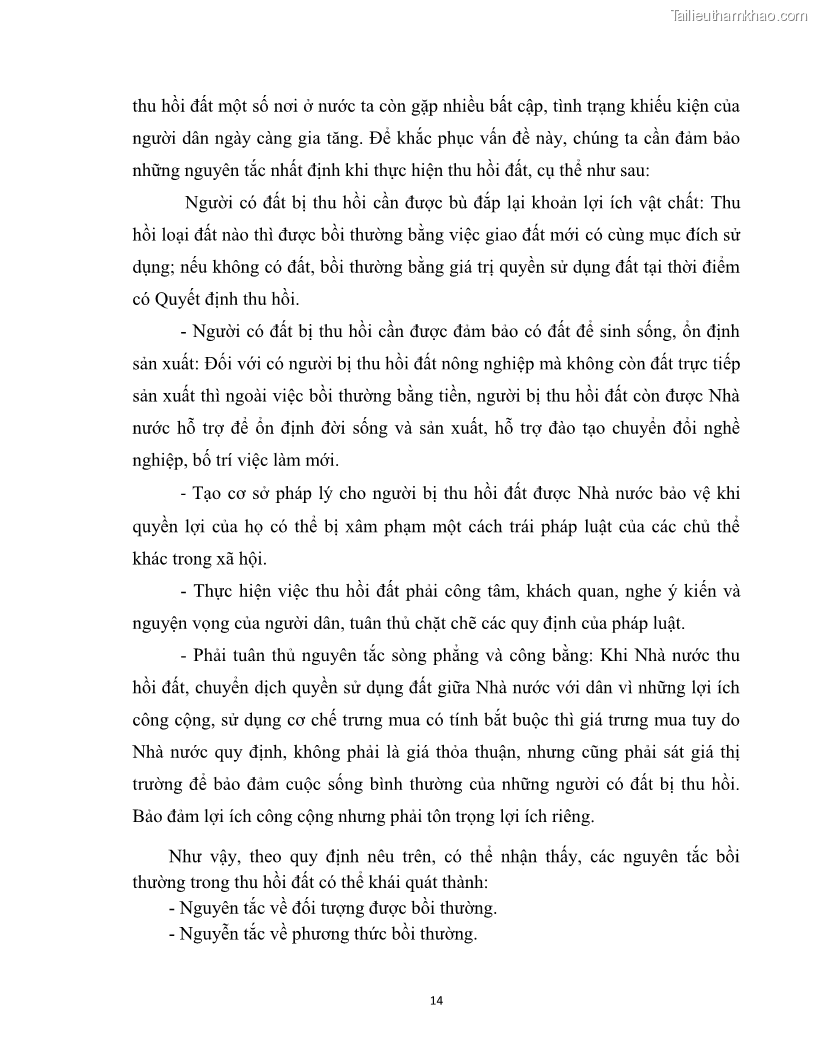 Luận văn thạc sĩ quản lý công Quản lý nhà nước về bồi thường, hỗ trợ và tái định cư khi Nhà nước thu hồi đất trên địa bàn thị xã Buôn Hồ, tỉnh Đắk Lắk - 2 Trang 21