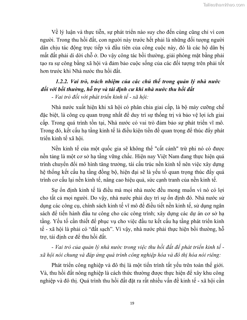 Luận văn thạc sĩ quản lý công Quản lý nhà nước về bồi thường, hỗ trợ và tái định cư khi Nhà nước thu hồi đất trên địa bàn thị xã Buôn Hồ, tỉnh Đắk Lắk - 3 Trang 26