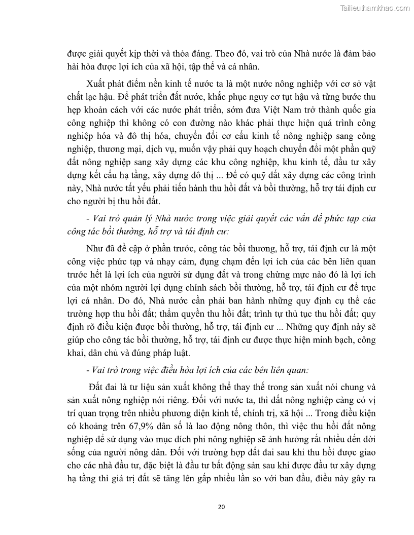Luận văn thạc sĩ quản lý công Quản lý nhà nước về bồi thường, hỗ trợ và tái định cư khi Nhà nước thu hồi đất trên địa bàn thị xã Buôn Hồ, tỉnh Đắk Lắk - 3 Trang 27