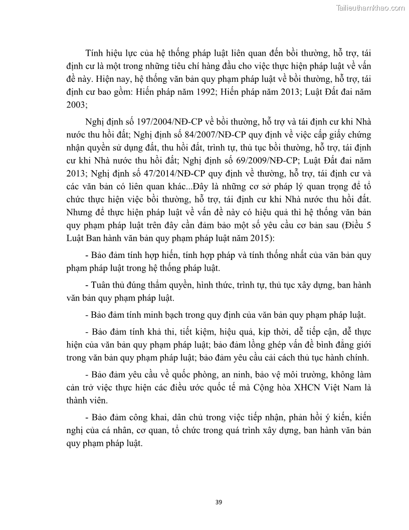 Luận văn thạc sĩ quản lý công Quản lý nhà nước về bồi thường, hỗ trợ và tái định cư khi Nhà nước thu hồi đất trên địa bàn thị xã Buôn Hồ, tỉnh Đắk Lắk - 4 Trang 46