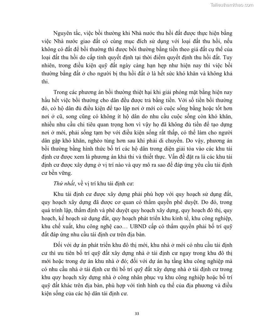Luận văn thạc sĩ quản lý công Quản lý nhà nước về bồi thường, hỗ trợ và tái định cư khi Nhà nước thu hồi đất trên địa bàn thị xã Buôn Hồ, tỉnh Đắk Lắk - 4 Trang 40