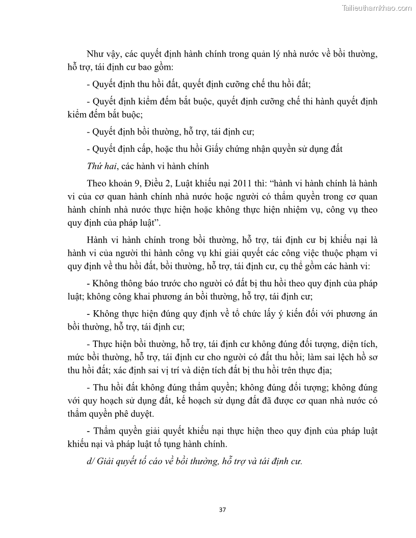 Luận văn thạc sĩ quản lý công Quản lý nhà nước về bồi thường, hỗ trợ và tái định cư khi Nhà nước thu hồi đất trên địa bàn thị xã Buôn Hồ, tỉnh Đắk Lắk - 4 Trang 44